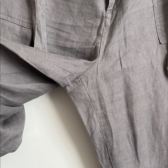 TAHARI Gray Women's High Waist Straight Leg Linen Trousers, Size 10 - Picture 7 of 13